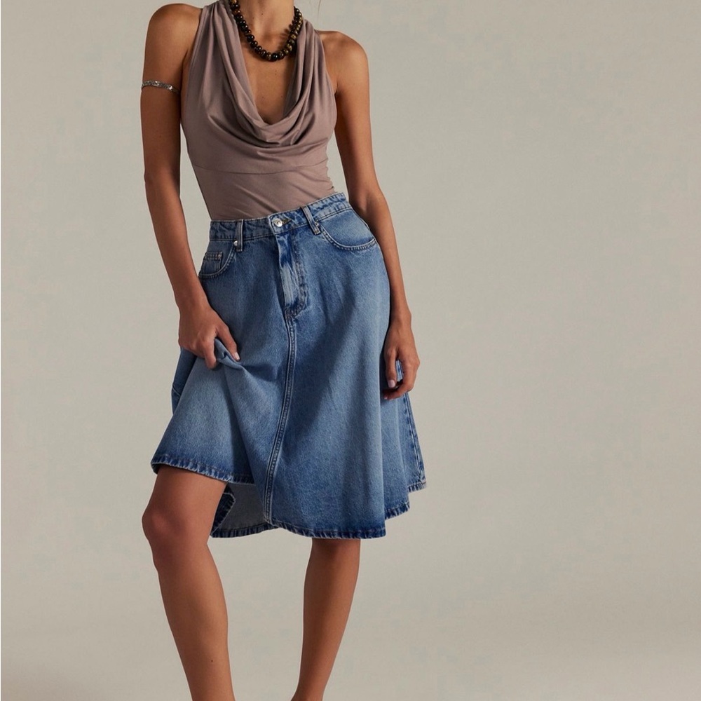 Denim A-Line Skirt